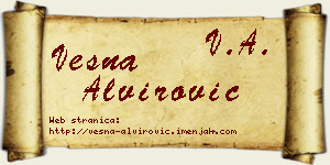 Vesna Alvirović vizit kartica